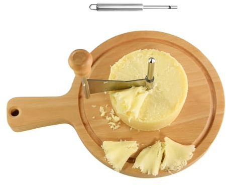 Rizador De Queso | Acero Inoxidable Antideslizante Con Mango - Rallador De Queso Con Base De Madera,Para Cortes En Forma De Rosa Chocolate Postre Pastelería Hogar Cocina Cafetería