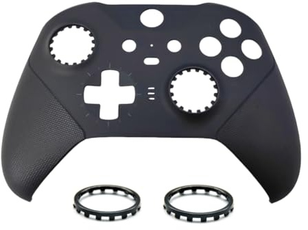 Hzxkqmil Front Shell Cover Replacement for Xbox Elite Controller Series 2 | Housing Shell Top Cover Case Faceplate with Joystick Rings Repair Accessories for Xbox Elite Series 2, Black