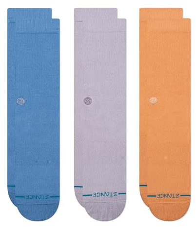 Stance Crew Sock - Icon - 3 Pack (Medium, Capriblue)