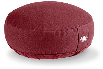 Lotuscrafts Yogakissen Meditationskissen Extra Niedrig - Sitzhöhe 10cm - Waschbarer Bezug aus Baumwolle - Yoga Sitzkissen mit Dinkelfüllung - GOTS Zertifiziert