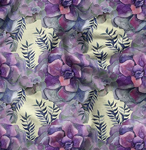 Soimoi Gelb Poly Georgette Stoff Blutter & Begonie Blumen- Drucken Nahen Stoff 1 Meter 42 Zoll breit
