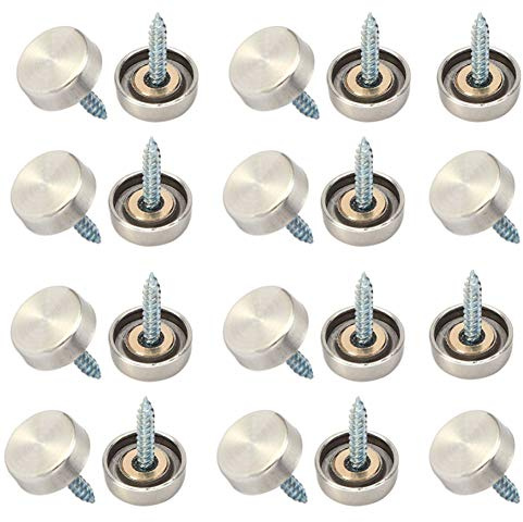 Rannb Mirror Screw Cap 1 Dia Stainless Steel Decorative Nails Screw Cover Cap Fasteners -20pcs