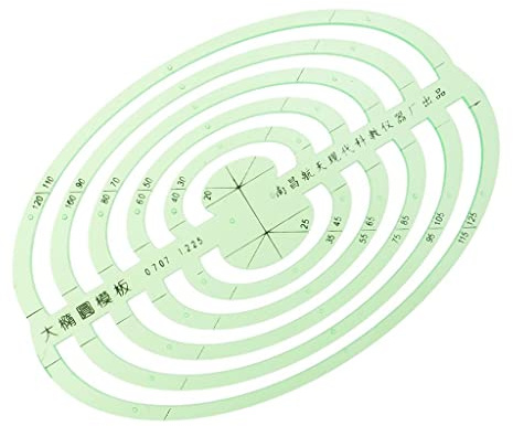 Perfeclan Kunstsoff Geometrie-Schablone Zeichnung Schablone Zeichenschablone Technisches Zeichnen Schablonen - Große ovale, 14,2 x 10 cm