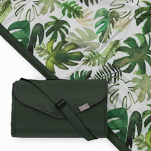 Little Unicorn - Premium waschbare Picknickdecke Gross- Wasserabweisende Spieldecke mit isolierter Unterseite, Stranddecke - Verschiedene Groessen -152 x 213 cm (Tropical Leaf)