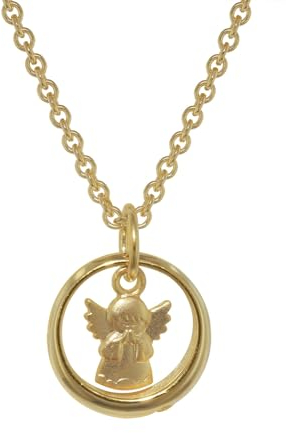 trendor Anhänger Taufring mit Engel Gold 333 mit goldplattierter Kette 72931-40 40 cm