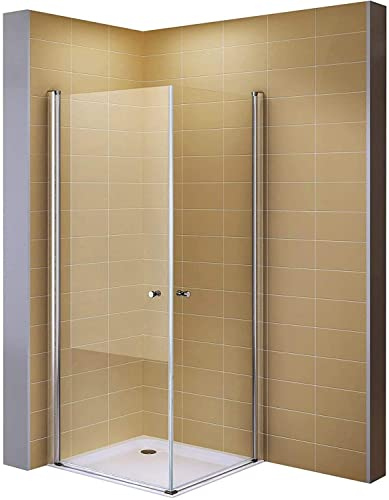 i-flair Duschkabine 75x90 cm Höhe: 190 cm - Eckdusche mit Pendeltüren aus ESG Sicherheitsglas #861