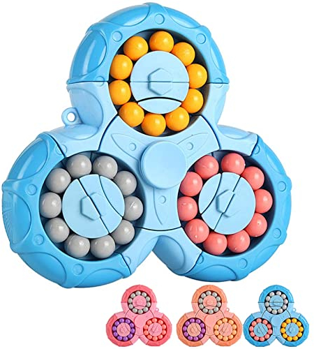 Magic Bean Rotierender Zauberwürfel Spielzeug Finger Cube Puzzle,Jungen Mädchen Knobelspiel Dekompressions Spielzeug,Rätseln Ball IQ Game Fidget Toys,Weihnachten Geschenk für Kinder ab 3 Jahren
