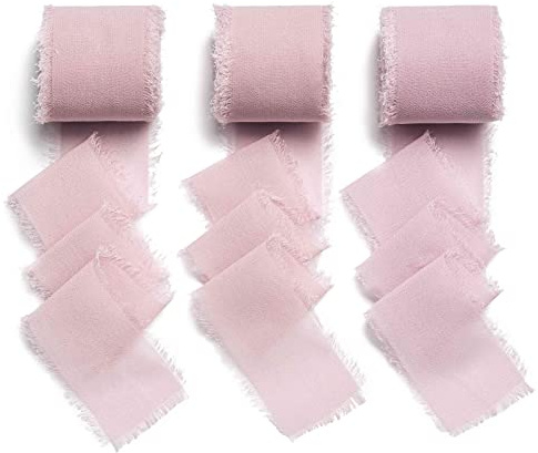 AOKSUNOVA Chiffonband Geschenkband Schleifenband Hochzeit Altrosa | Chiffonband als Geschenkband und Schleifenband für Hochzeit, Elegantes Dekoband für Geschenkverpackung und Dekoration