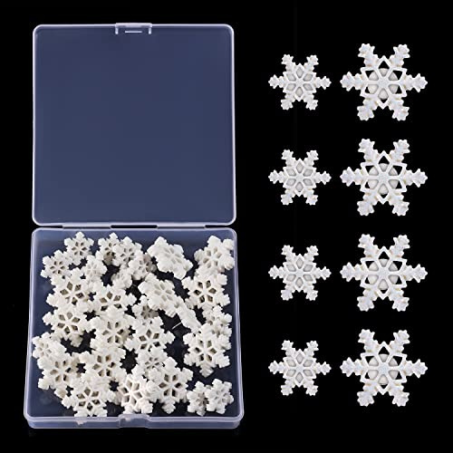 30stk Weihnachten Schneeflocken Stecknadeln, Weiß Schneeflocken Reißzwecken Dekorative Stecknadeln für Korktafel Pinnwand Zuhause Büro Winter Dekoration