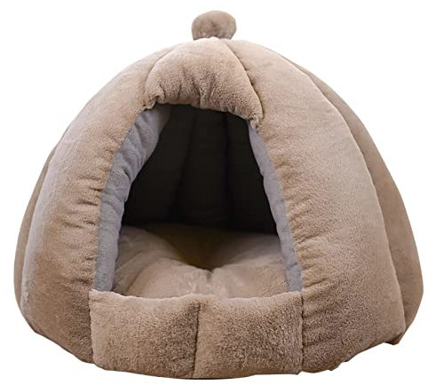 Generic Waschbar Hundebett für Kleine, Mittelgroße, Grosse Hunde Flauschig Hundekörbchen Komfort und Sicherheit rutschfest Hundekorb,Beige,L