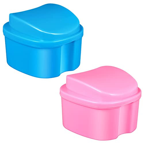 Beaupretty 2stücke Zahnprothesenbehälter Mit Deckel Tragbarer Reisebehälter Aus Abs-material Kompakter Haushaltsbehälter Für Prothesen Und Retainer Praktisches Outdoor-zubehör