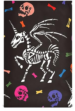 RPLIFE Skeleton Pegasus Horn Dish Towels for Kitchen, 28x18 Inches Absorbent Dish Cloths Printed Hand Towels