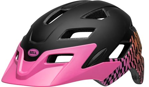 BELL Sidetrack Child, Caschetto Casco da Bicicletta Gioventù Unisex, Scacchi Rosa Opaco, Taglia Unica