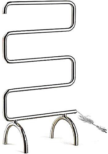 AdwOa Scaldasalviette riscaldato Elettrico da appoggio, scaldasalviette riscaldato Elettrico da 5 Bar in Acciaio Inox per stendibiancheria Decoration