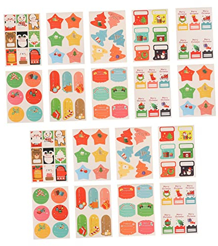 LALAFINA 18stücke Weihnachtsaufkleber Bunte Verpackungssticker Für -projekte Und Bastelarbeiten Für Feiertagsdekoration Und Festliche Anlässe