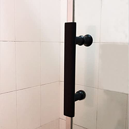 Remplacement de poignée de porte en verre pour cabine de douche, barre de bouton de serviette en chrome poli noir mat, bouton de porte d'entrée moderne (taille : 400 mm)