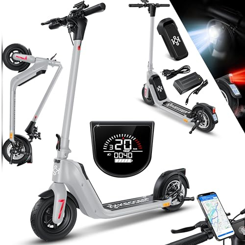 KESSER E-Scooter mit Straßenzulassung 40km Reichweite Faltbarer Elektro 36V / 10 Ah Batterie Roller Belastung bis 120kg 450W Motor 10' Reifen LCD-Display und universelle Smartphonehalterung