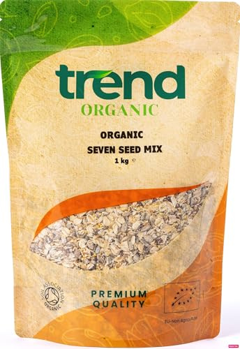 Trend Organic Seven-Seed Mix, 1kg – Good Source of Protein, Fibre, Healthy Fats and Essential Minerals, Certified Organic, Vegan, GMO-Free, No Additives No Preservatives, Raw