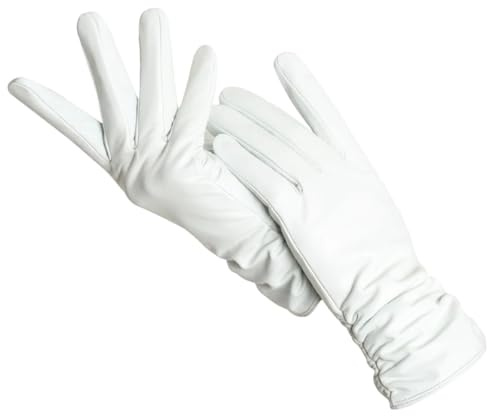 Klassische, Faltige Lederhandschuhe Für Damen, Echte Lederhandschuhe Warme Winterhandschuhe Aus Schaffell