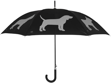 degawo Regenschirm mit Reflektierendem Hunde Motiv und Öffnungsautomatik