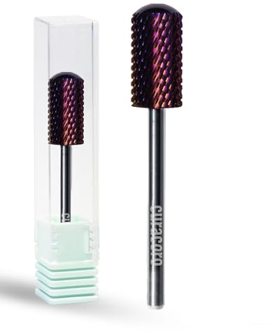 Curacoro Embout Ponceuse Ongles 3/32'' Carbure Forme L Tête Lisse (Gros) | Embout en Forme de L, Retrait Rapide, Finition Lisse, Contrôle Précis