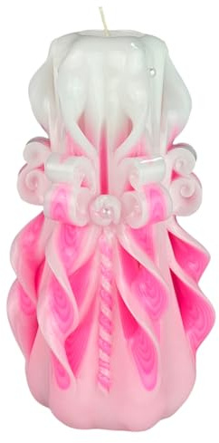 Candela di Design Fatta a Mano, Candela Decorativa Inodore Ø8 x h18 cm, Candela Cilindrica a Combustione Lunga 66 ore, Stoppini in Cotone Senza Fumo, Decorazione Domestica Ideale e Regalo Versatile