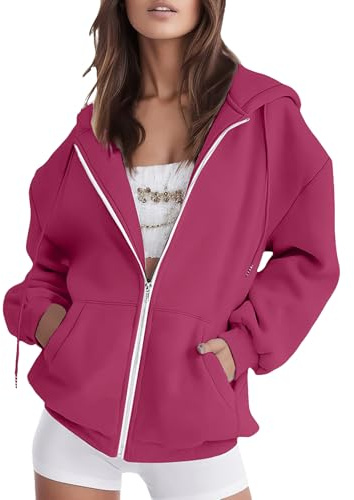 amropi Hoodie Damen Sweatjacke Kapuzenjacke Sweatshirt Kapuzenpullover Reißverschluss Mantel