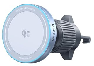 UGREEN MagFlow Qi2 25W Certifié Chargeur MagSafe Voiture Compatible avec iPhone 17 16 15 14 13 12 Pro Max Air Plus, Support Téléphone Voiture Induction Magnétique Fixation sur Grilles Aération