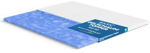 Meisterschlaf Topper in schiuma gel, 200 x 200 cm, morbido al tatto, RG 50, Oeko-TEX® Standard 100, rivestimento lavabile a 60 °C, ideale per materassi rigidi, contro il mal di schiena, prodotto in