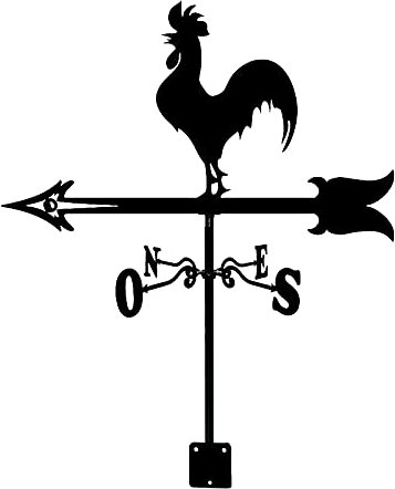 Banderuola segnavento con Gallo Che Canta, in Acciaio Inox, indicatore di direzione del Vento, sculture di Aerei creativi, banderuola per Esterni, Supporto per Animali, Decorazione Artigianale