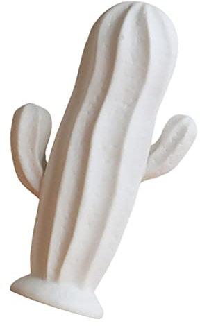 STOBAZA Statuetta Cactus in Ceramica Bianco, Decorazione Creativa