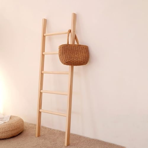 Freistehende Handtuchleiter aus Holz – 4/5/6 Etagen Decke & Handtuchhalter für Badezimmer, Wohnzimmer & Schlafzimmer – Stilvolle Aufbewahrungslösung für Handtücher, Kleidung und Decken