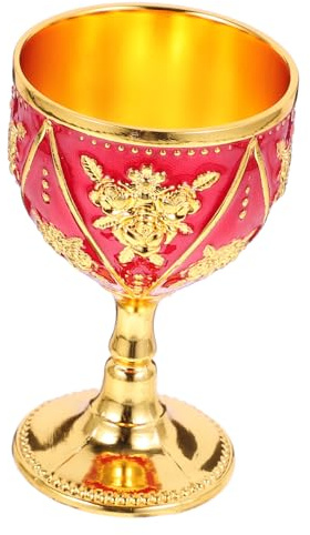 CIYODO Copa Metálica Vintage para Licor Europeo Pequeña y Resistente Reutilizable y Elegante para Vino Rojo y Whisky Casa