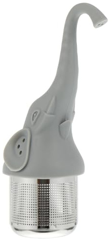 SHINEOFI Tea Strainer Tea Infuser Silicone Stainless Steel Elephant Shape Filter for Fine Mesh Brewing Tool with Animal Design for Or Cup