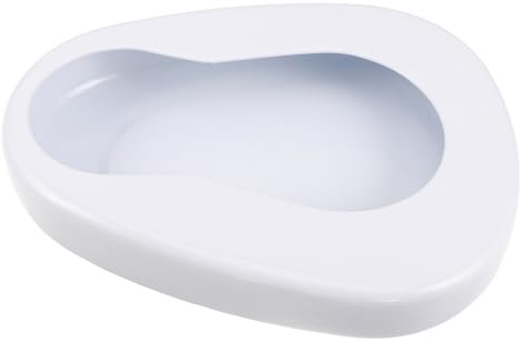HOMSFOU Padella da Letto in Metallo Portatile Bordi Anti-rovesciamento per Anziani e Pazienti Allettati, Padella per Donne e Uomini per Uso Domestico e Ospedaliero, Facile da Pulire