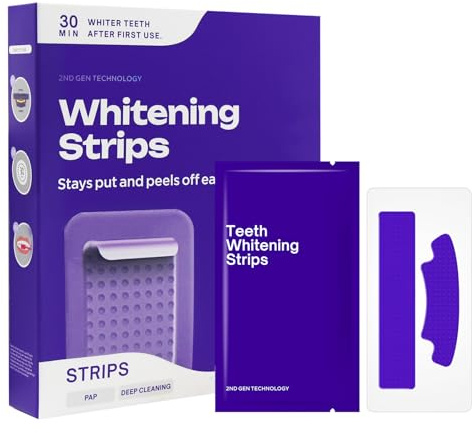 KUIRUNRX® Tiras Blanqueadoras para Dientes Moradas, 14 Tiras Eliminación Rápida de Manchas Dentales, Protección del Esmalte, Ideal para Dientes Sensibles