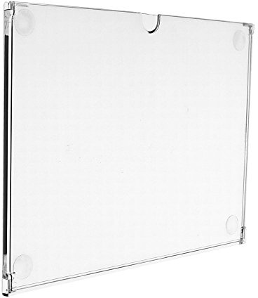 DIN A4 Quer Infotasche/Blatthalter/glasklares bruchfestes Polycarbonat | Selbstklebend, Einfacher Blattwechsel, Glasklarer Kunststoff, Stabile Ausführung, Plakathalter, Plakattasche