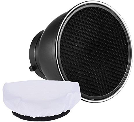 Andoer 7 Standard Reflector Diffuser Lamp Shade Dish with 60° Honeycomb Grid for Bowens Mount Studio Strobe Flash Light Speedlite (with Soft Cloth)