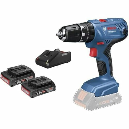 Bosch Professional 18V System Akku Schlagbohrschrauber GSB 18V-21 (inkl. 2x 2.0Ah Akku, Schnellladegerät GAL 18V-40, L-BOXX)