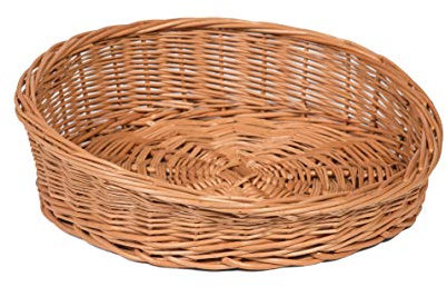 Prestige Wicker Round Sloping Wicker Display Basket, Brown, One Size