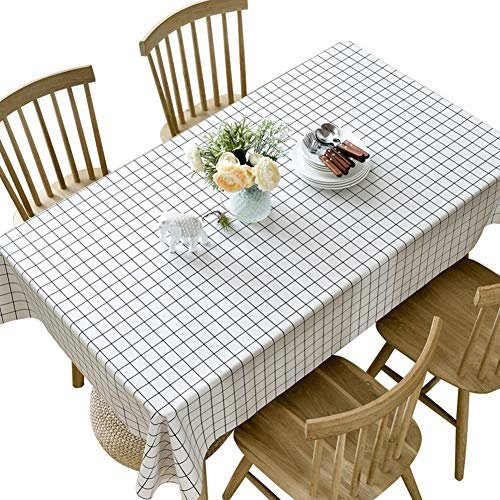 Tovaglia, A Prova Di Olio Materiale PVC Tovaglia Quadrata Nera Traliccio Di Linea Versatile Parte Esterna Tabella Coperta Di Stoffa, Pulire Grande Tovaglia, Usato Per Il Tavolo Da Cucina Tavola Decor