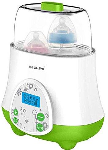 MRWJ Chauffe-biberon, stérilisateur et séchoir électriques à Vapeur, Armoire de désinfection et séchoir 5 en 1, Chauffe-Aliments à Affichage LCD numérique, jusqu'à 2 Bouteilles