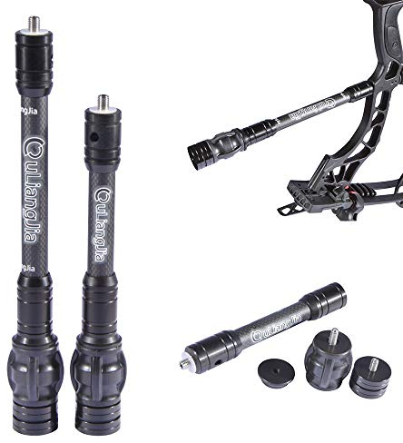 MILAEM Bogenschießen Bogen Stabilisator Stange Balance Bar 6 Zoll 8 Zoll Stabilisierer Verlängerungsstange Carbon Faser Bogen Stabilisator für Compound Bogen (Schwarz, 8zoll)