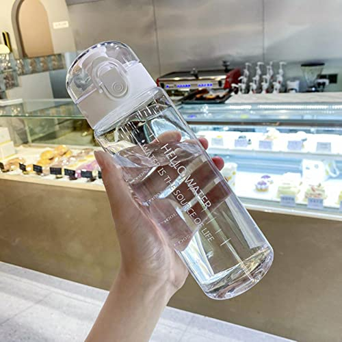 XKUN Bouteille d'eau en Plastique De 780 ML pour Boire du Thé Portable Thé De Café Tasse De Café Outils De Cuisine Enfants Bouteille d'eau pour L'École Transparente-780Ml,White