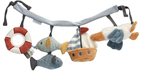 Tiamo Little Dutch 8611 Stoff Kinderwagenkette Spielzeug für Babyschale Sailors Bay / Matrosen Bucht, Blau