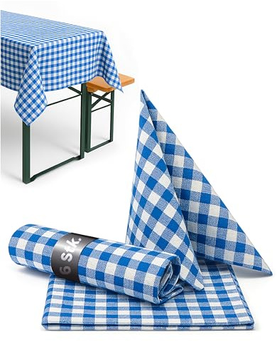 texpot Landhaus Serviette 60 x 60 cm blau-weiß kariert 100% Baumwolle