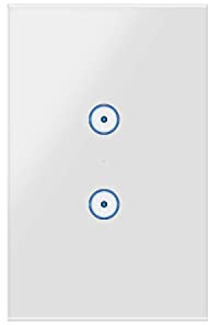 Jinvoo ZigBee 3.0 interruttore della luce intelligente 2 gruppi hub Tuya necessari Compatibile con Tuya funziona con Amazon Alexa Google Assistant Certificato CE REACH bianco 1 confezione