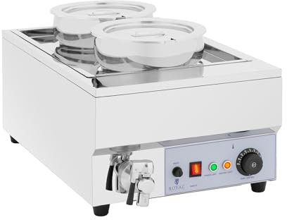Royal Catering RC_BM_05 Distributeur de Soupe 2 x 7 l 1500 W Bain-Marie Bain-Marie électrique Soupière électrique Soupière INOX