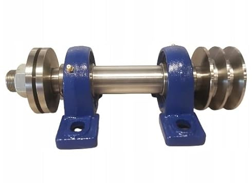 Arbre de scie circulaire, 30 x 300 mm, avec poulie trapézoïdale, 2 x 13, 90 mm, filetage à gauche UCP 207