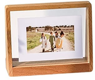 luckxuan Fotorahmen/Bilderrahmen Holz T-förmiger Fotorahmen Tabelle Paar Foto Acryl Fotoalbum Frame Photo Frame Leerrahmen (Color : A, Size : 7 inch)